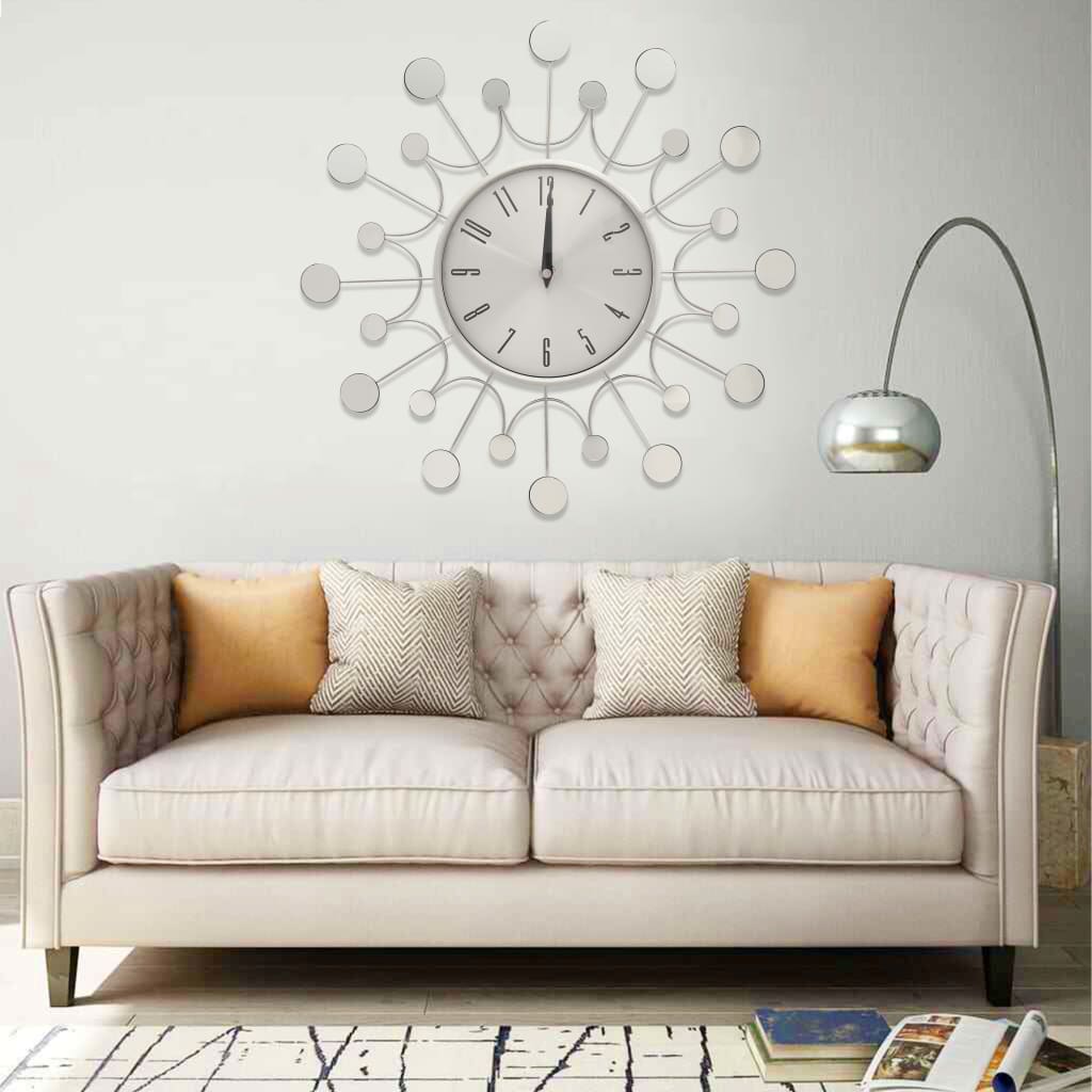 Vidaxl wall clock 40 cm metal silver colored
