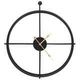 Vidaxl wall clock 52 cm iron black