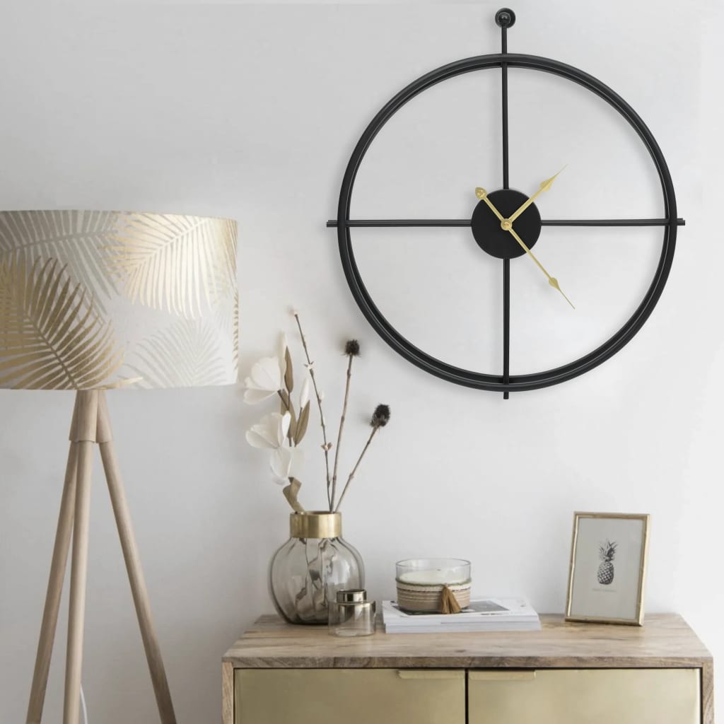 Vidaxl wall clock 52 cm iron black