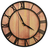 Vidaxl Wall Clock 39 cm MDF e ferro marrone e nero