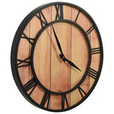 Vidaxl Wall Clock 39 cm MDF e ferro marrone e nero