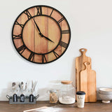 Vidaxl Wall Clock 39 cm MDF e ferro marrone e nero