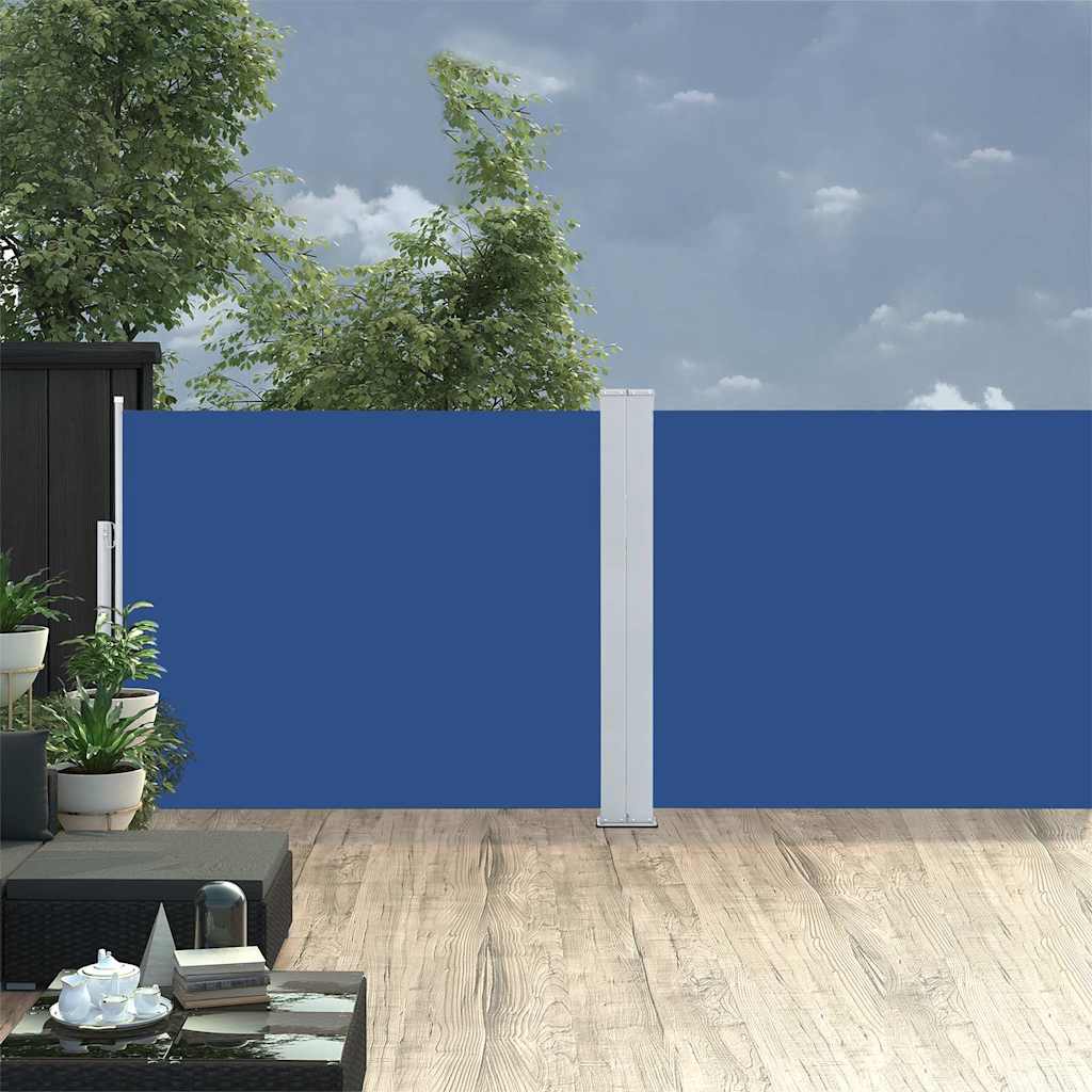 Écran de jardin vidaxl extensible 140x1200 cm bleu