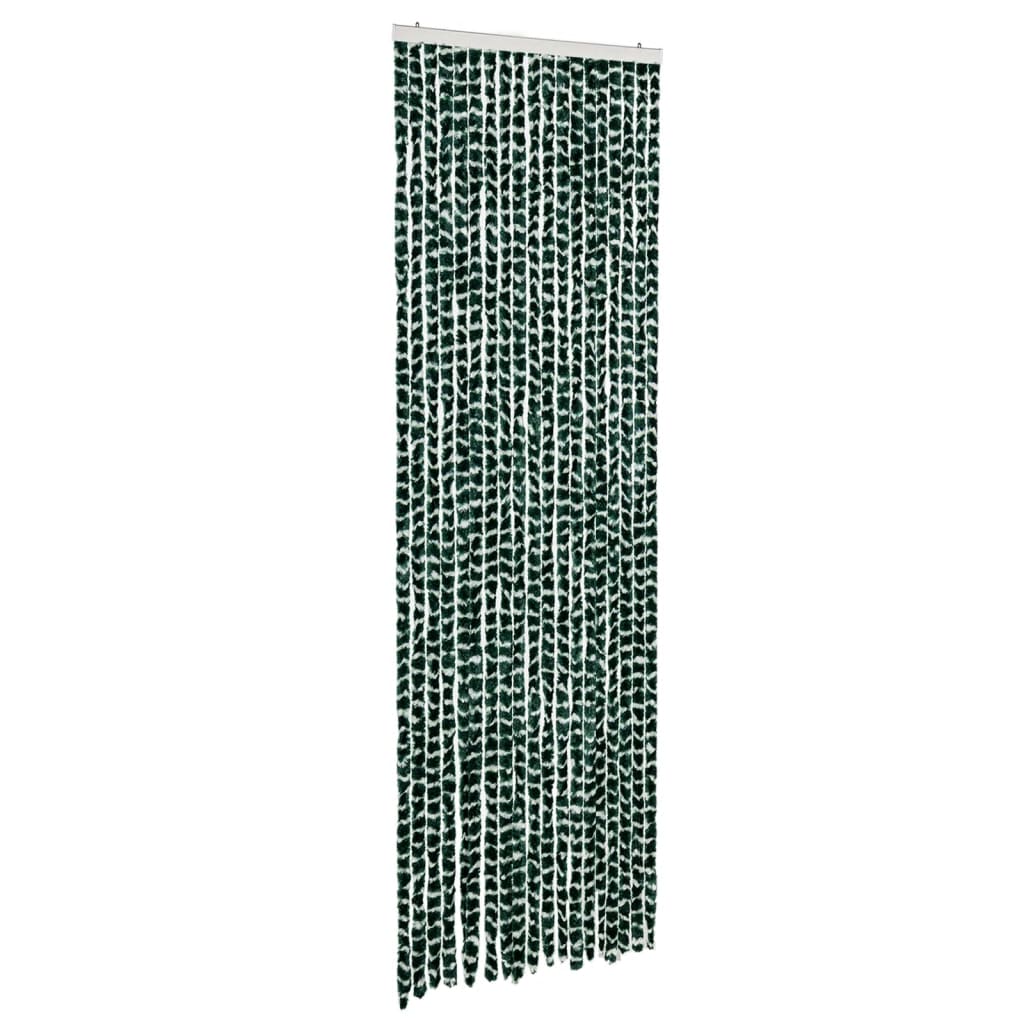 Vidaxl Fly curtain 56x185 cm Chenille Green and White
