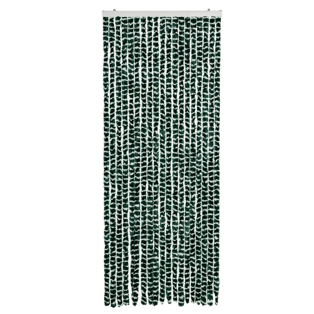 Vidaxl Fly curtain 56x185 cm Chenille Green and White