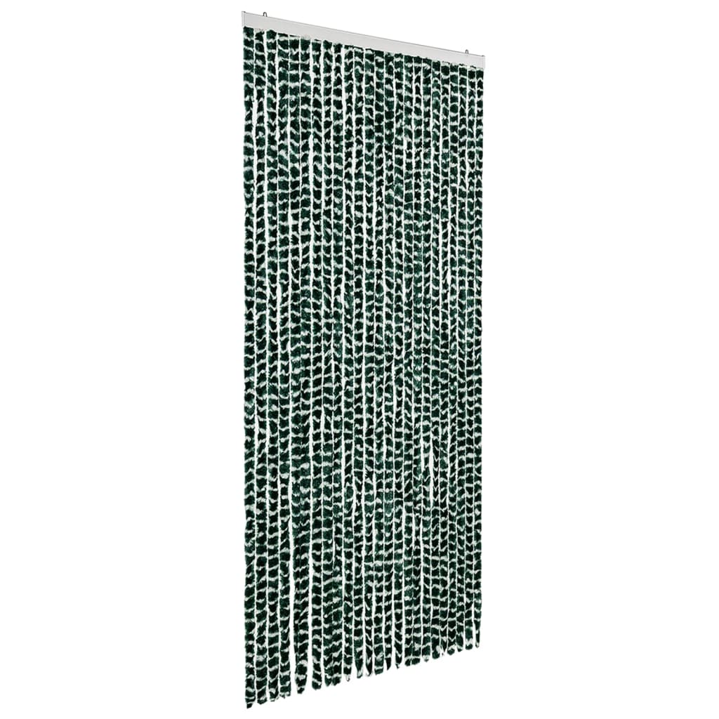 Vidaxl Fly curtain 100x220 cm Chenille Green and White