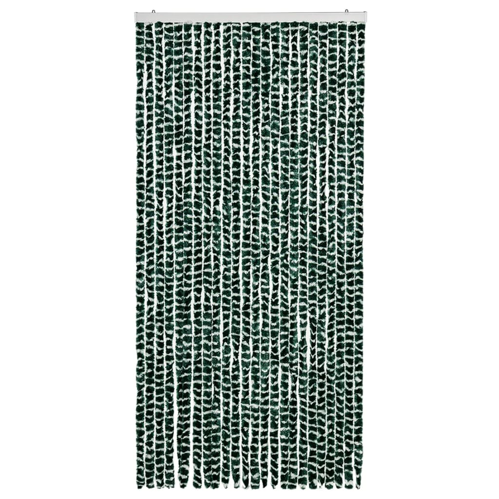 Vidaxl Fly curtain 100x220 cm Chenille Green and White
