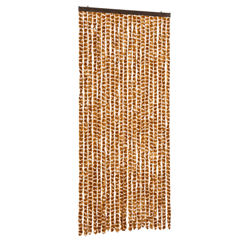 Vidaxl Fly Curtain 90x220 cm CHENILLE OCER ET BLANC