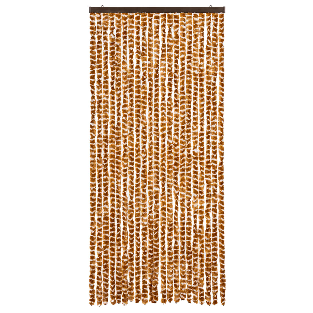 Vidaxl Fly Curtain 90x220 cm CHENILLE OCER ET BLANC