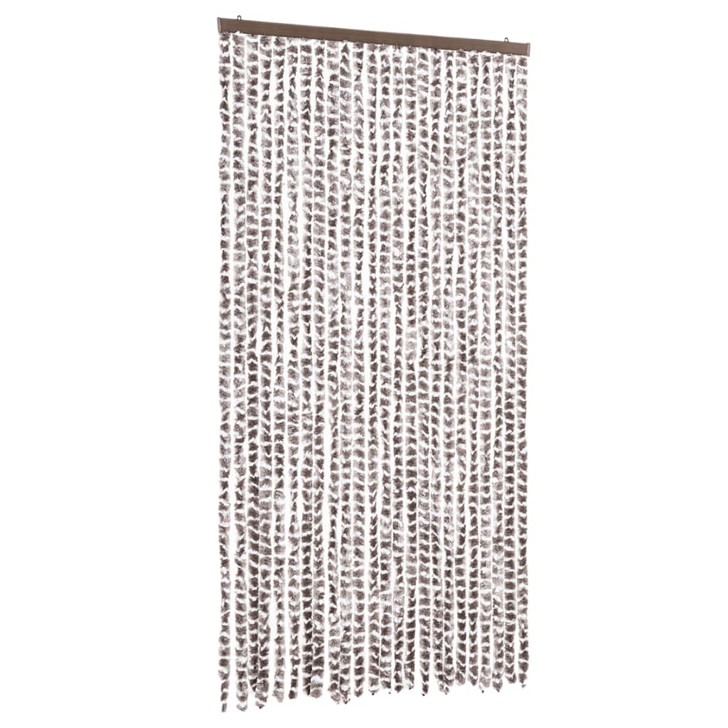 Vidaxl Fly Curtain 100x220 cm Chenille Taupe and White