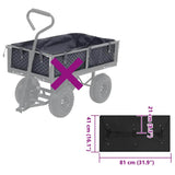 Vidaxl tuinwagenvoering 81x41x21 cm stof zwart