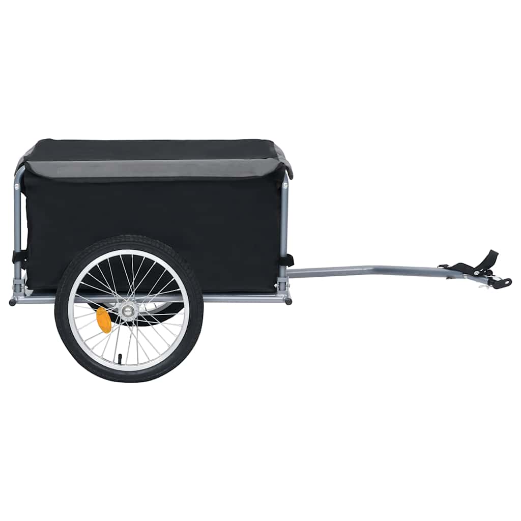 Vidaxl cykeltrailer 65 kg sort og grå