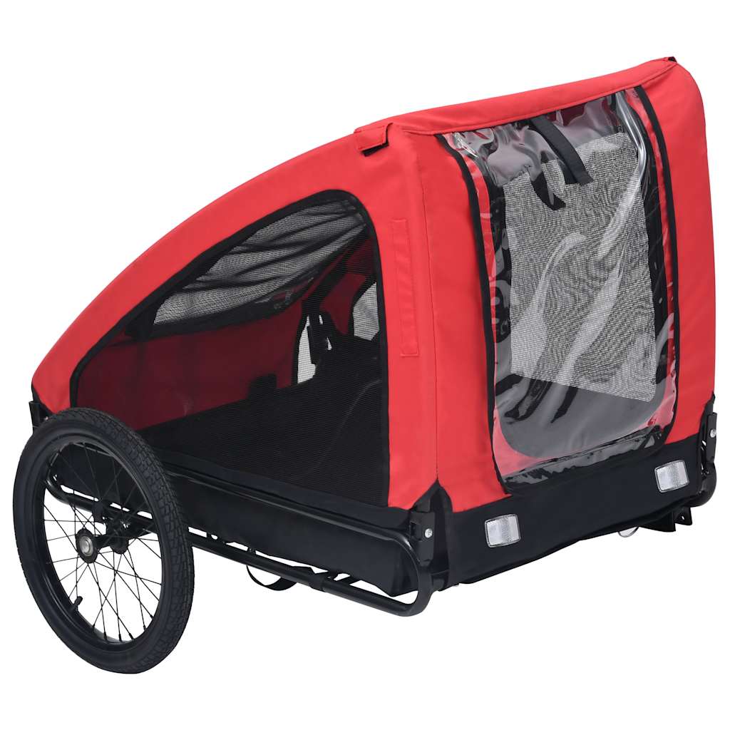 Vidaxl Dog Bike Trailer rot und schwarz