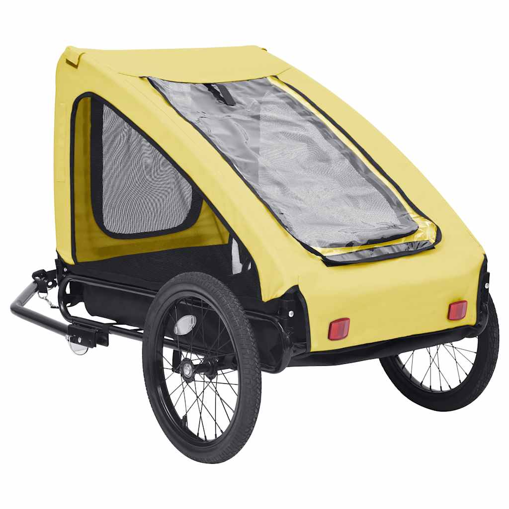 VidaXL Dog bike trailer yellow and black