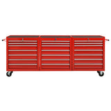 Vidaxl Tool Trolley con 21 cassetti di rosso in acciaio