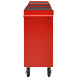 Vidaxl Tool Trolley con 21 cassetti di rosso in acciaio