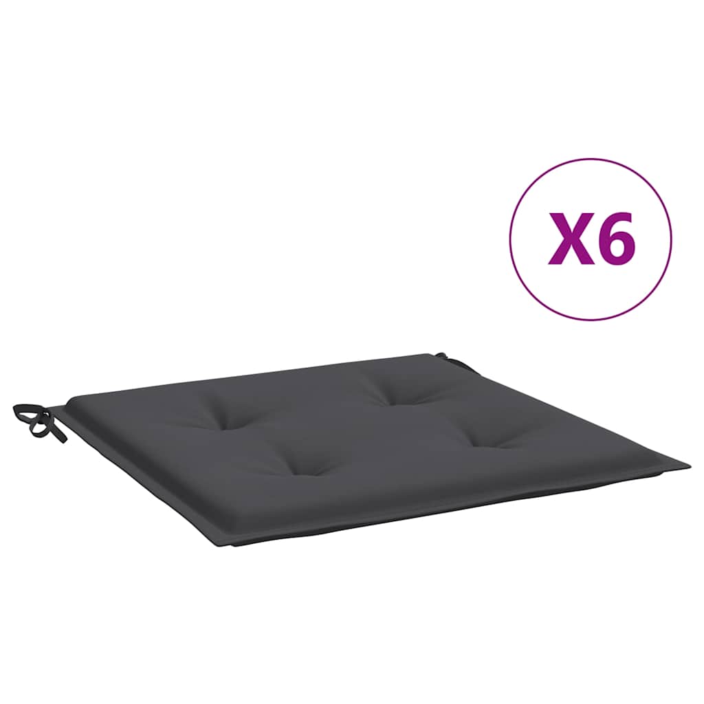 Vidaxl Garden Cushions 6 PCS 40x40x4 cm Tessuto Oxford antracite -Collorato