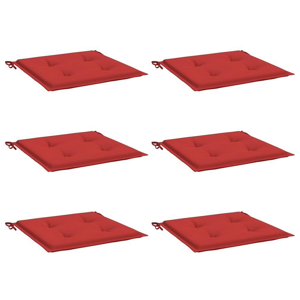 Vidaxl Garden Cushions 6 PCS 40x40x4 cm Fabric Oxford Red
