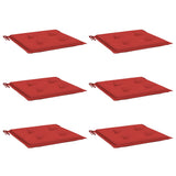 Vidaxl Garden Cushions 6 PCS 40x40x4 cm Fabric Oxford Red