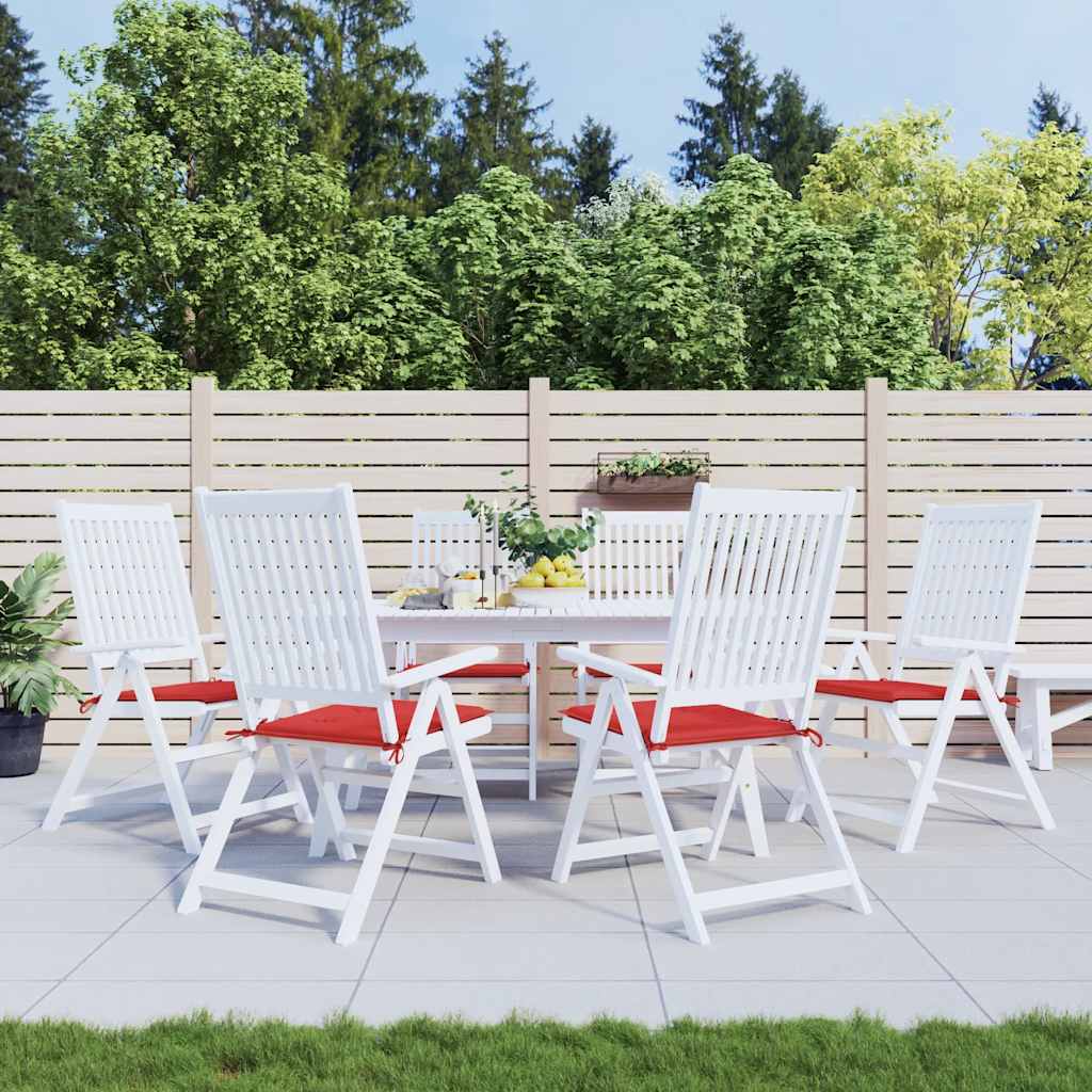 Vidaxl Garden Cushions 6 PCS 40x40x4 cm Fabric Oxford Red