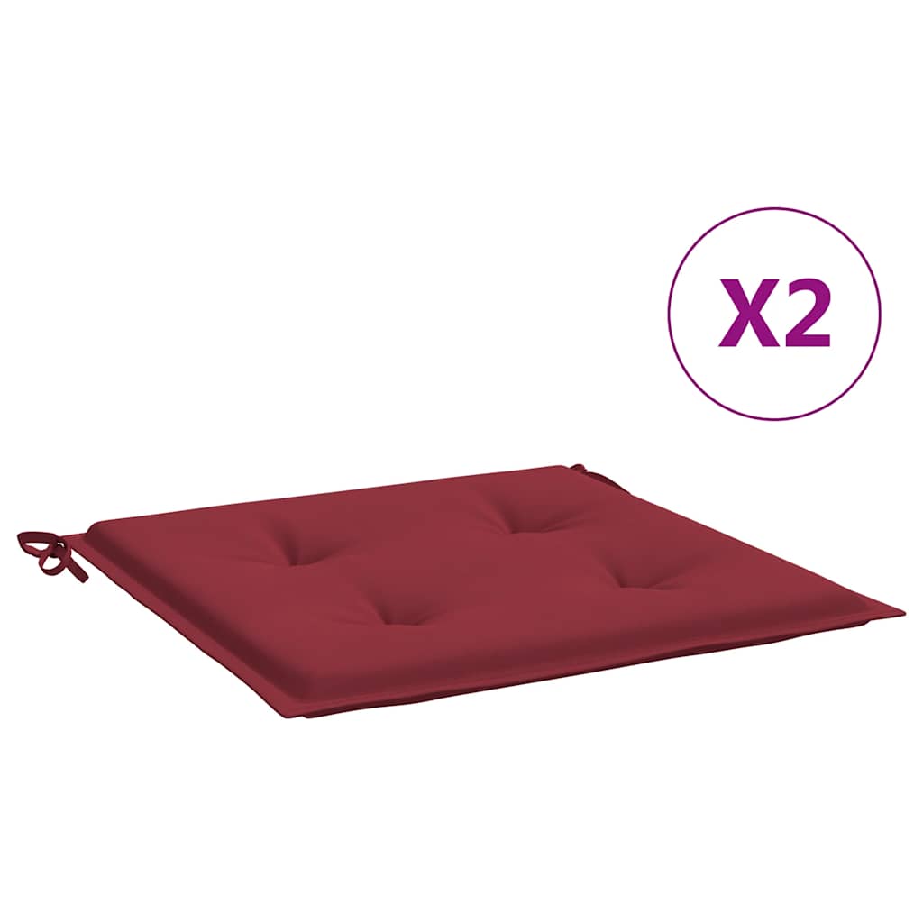 Vidaxl Garden chair cushions 2 pcs 40x40x4 cm Oxford fabric wine red