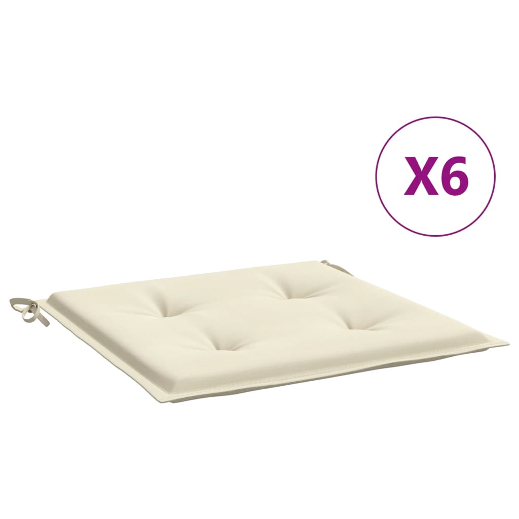 Vidaxl Garden stol blazine 6 St 50x50x3 cm Oxford tkanina crème -barva