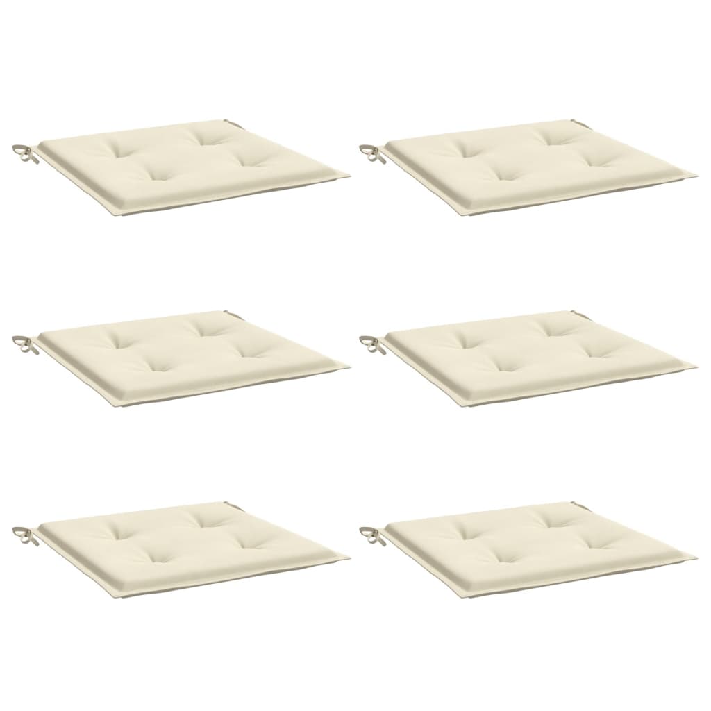 Vidaxl Garden stol blazine 6 St 50x50x3 cm Oxford tkanina crème -barva