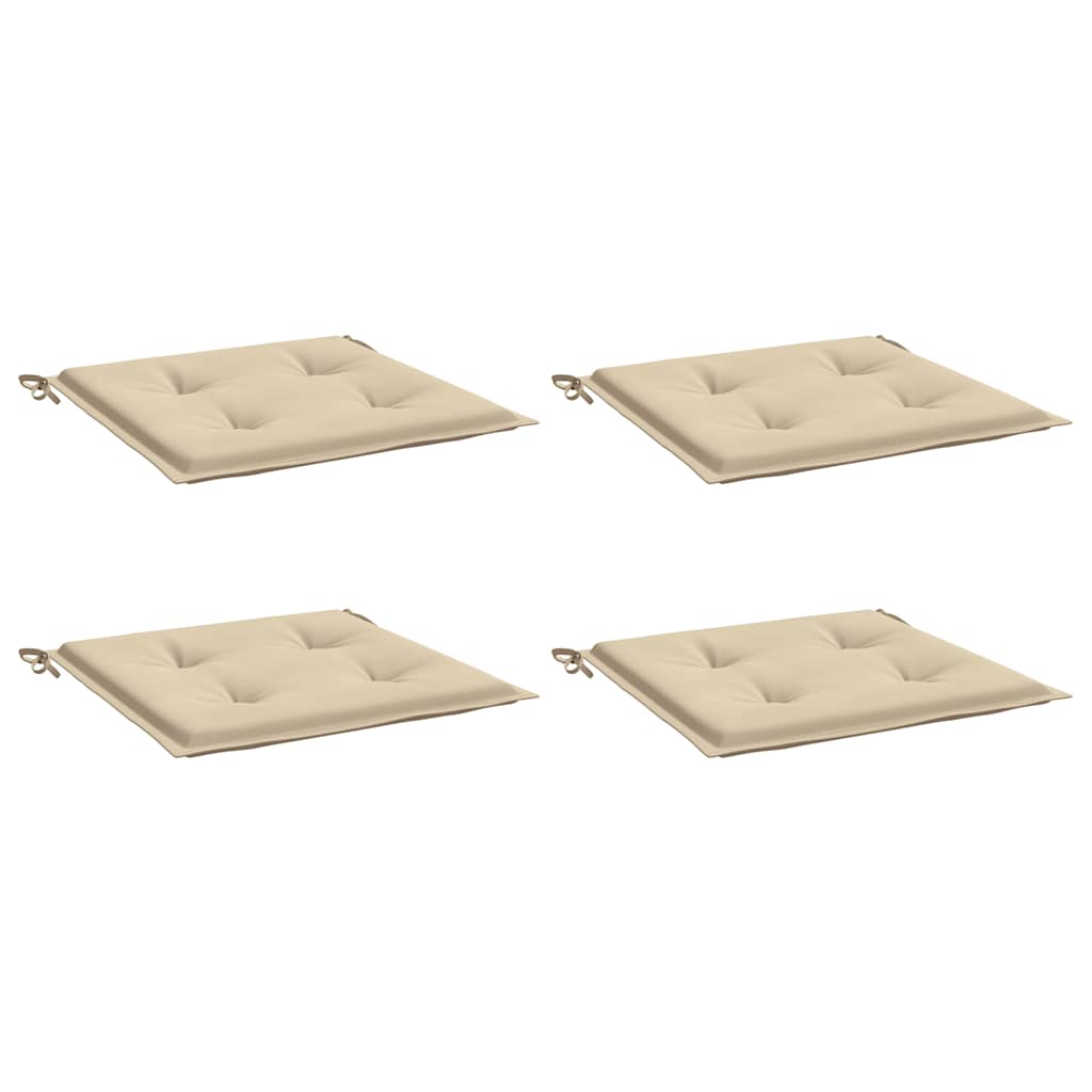 Cojines de silla de jardín Vidaxl 4 st 50x50x4 cm oxford tela beige
