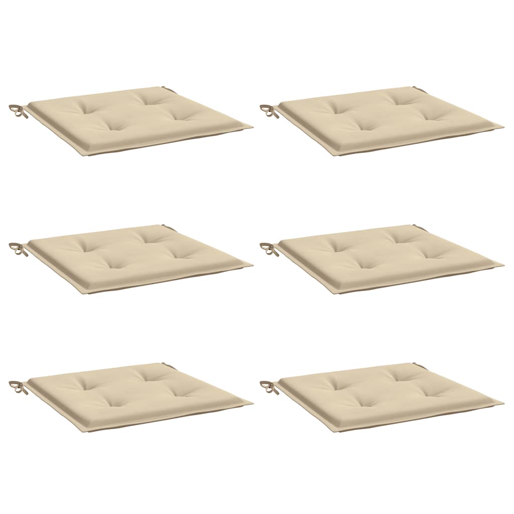 Vidaxl Garden chair cushions 6 st 50x50x4 cm Oxford fabric beige