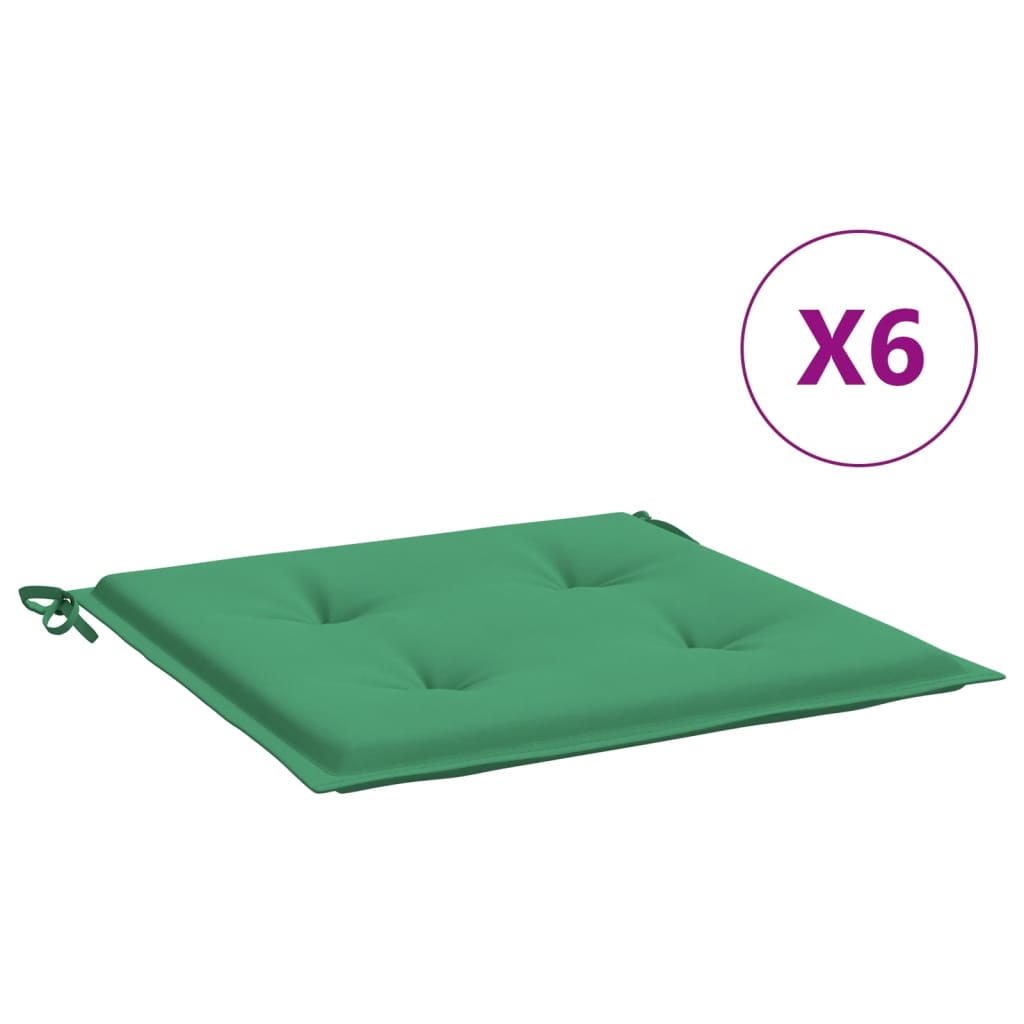 Vidaxl Garden chair cushions 6 st 50x50x3 cm Oxford fabric green