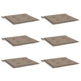 Vidaxl Garden stol blazine 6 St 50x50x3 cm Oxford tkanina taupe