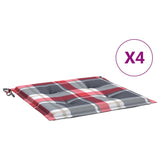 Cojines de silla de jardín Vidaxl 4 st 50x50x3 cm oxford tela patrón de diamante rojo
