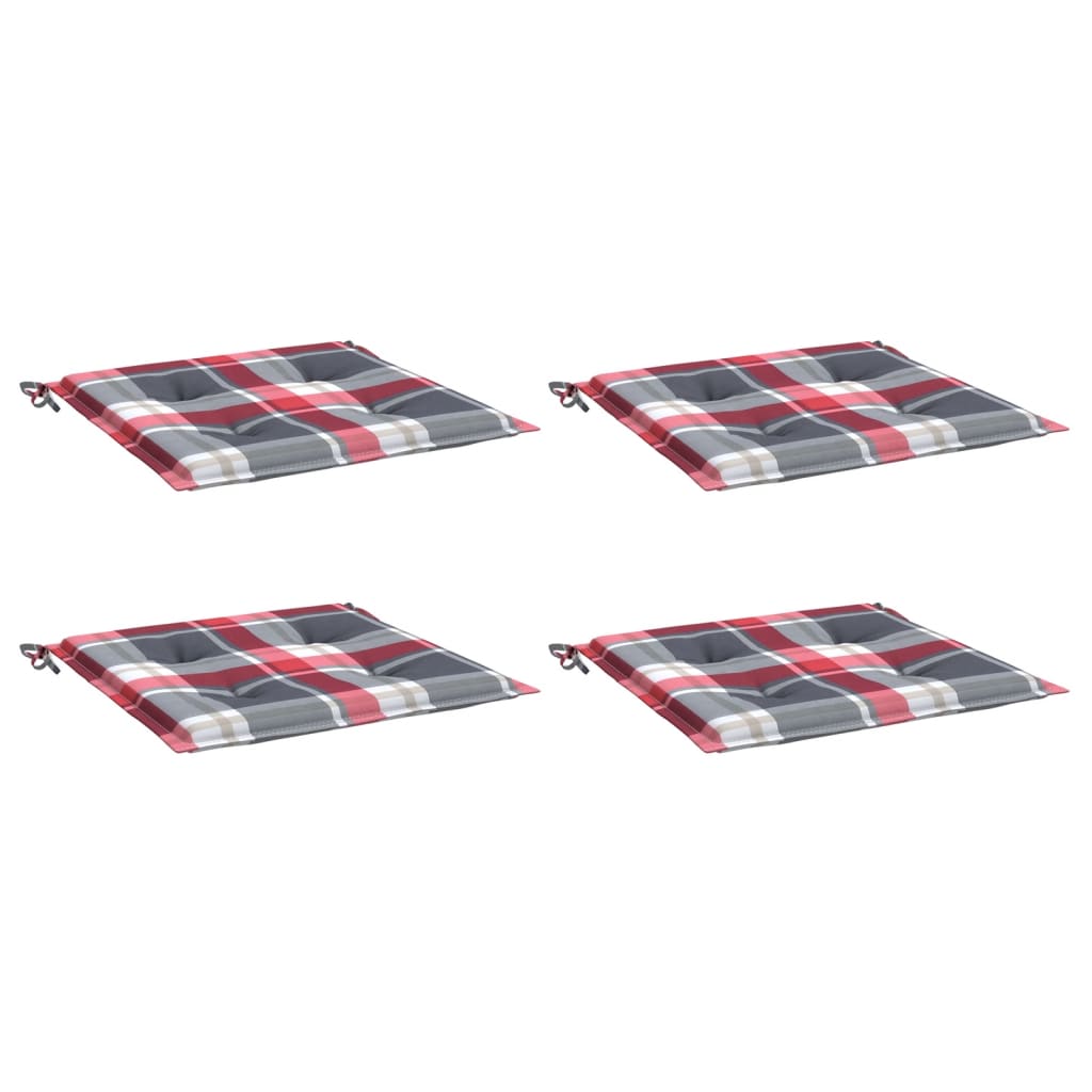 Cojines de silla de jardín Vidaxl 4 st 50x50x3 cm oxford tela patrón de diamante rojo