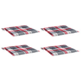 Cojines de silla de jardín Vidaxl 4 st 50x50x3 cm oxford tela patrón de diamante rojo