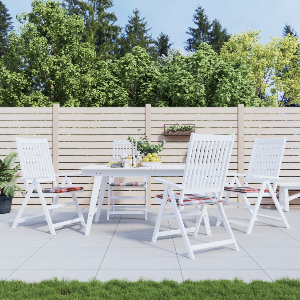 Cojines de silla de jardín Vidaxl 4 st 50x50x3 cm oxford tela patrón de diamante rojo