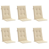 Vidaxl Garden Frea Poduszki Wysokie 6 St Wysokiego tyłu 120x50x3 cm tkanina beżowa