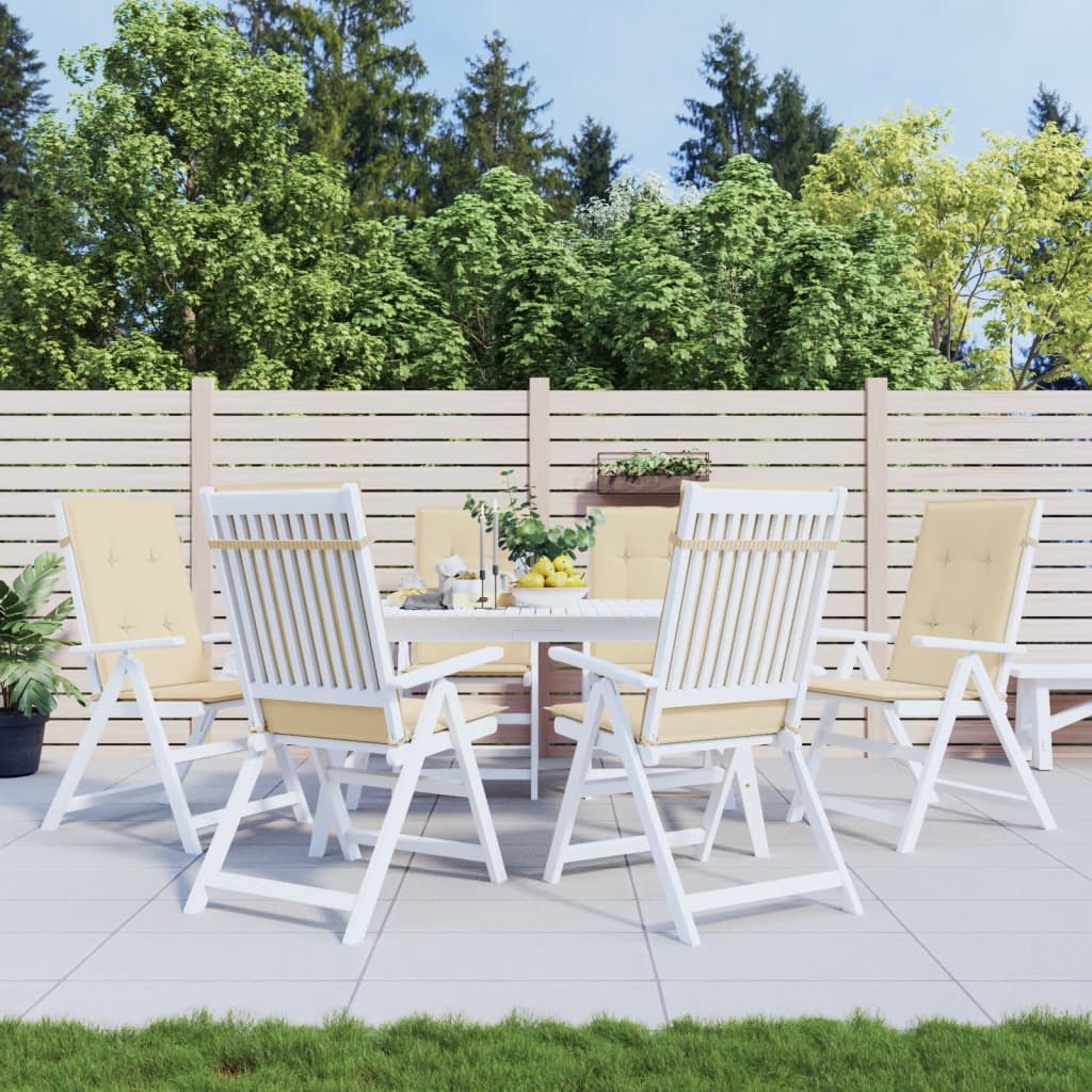 Vidaxl Garden Frea Poduszki Wysokie 6 St Wysokiego tyłu 120x50x3 cm tkanina beżowa