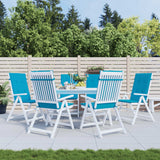 Coussins de chaise de jardin vidaxl 6 st dos haut 120x50x3 cm tissu bleu