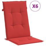 VidaXL Garden chair cushions 6 st high back 120x50x3 cm fabric red