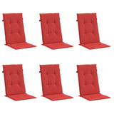 VidaXL Garden chair cushions 6 st high back 120x50x3 cm fabric red