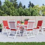 VidaXL Garden chair cushions 6 st high back 120x50x3 cm fabric red