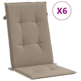 Vidaxl Gaart Charter Cushionen 6 stull Hanner Hanner 120x50x3 cm Stoff Taupe