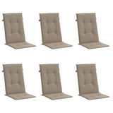 Vidaxl Gaart Charter Cushionen 6 stull Hanner Hanner 120x50x3 cm Stoff Taupe