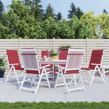 Cuscini da sedia da giardino Vidaxl 6 St High Back 120x50x3 cm Vino in tessuto rosso