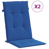VidaXL Garden chair cushions 2 st high back 120x50x3 cm fabric royal blue