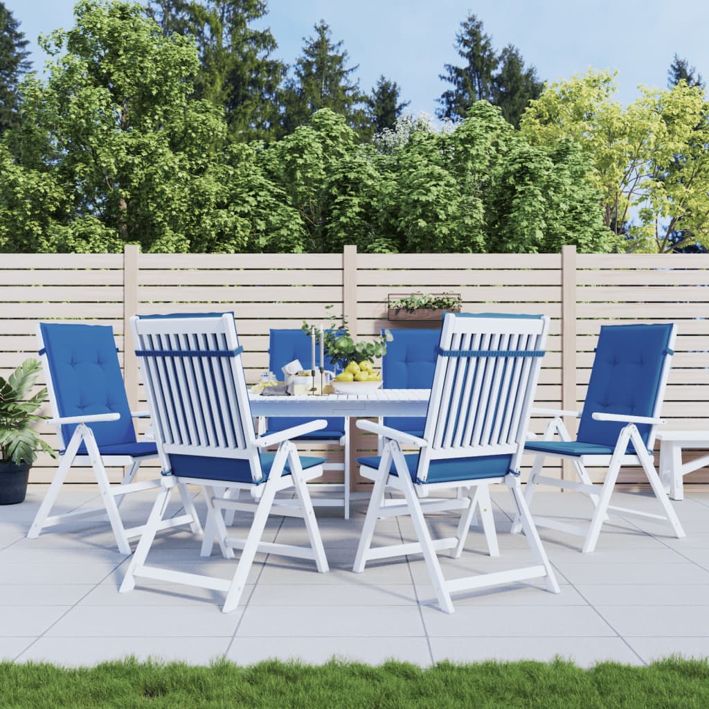Vidaxl Garden stol blazine 6 St High Back 120x50x3 cm tkanina kraljevsko modra