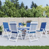 Vidaxl Garden stol blazine 6 St High Back 120x50x3 cm tkanina kraljevsko modra