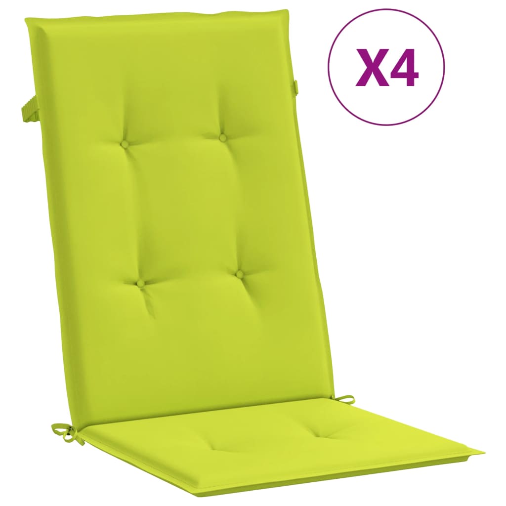 Vidaxl sedia da giardino cuscini da 6 St Hight Back 120x50x3 cm Verde trasparente