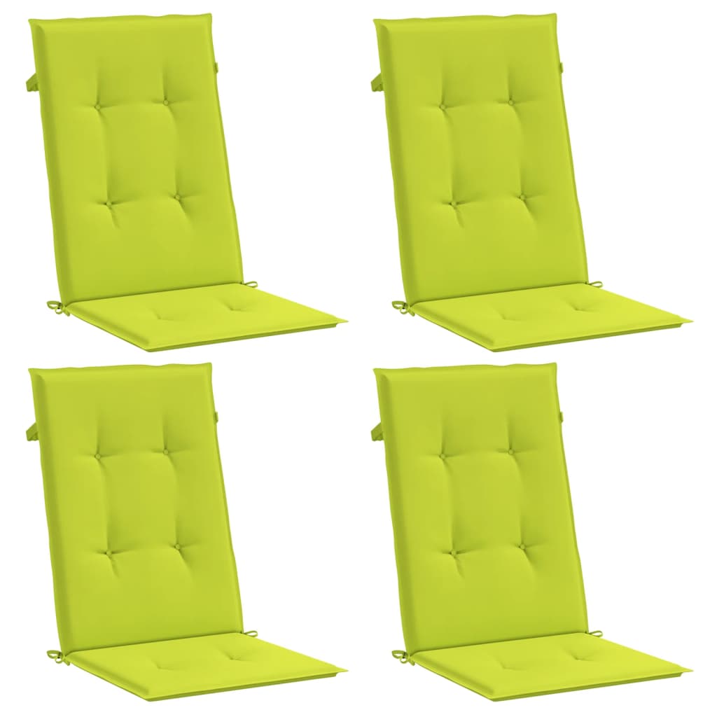 Vidaxl sedia da giardino cuscini da 6 St Hight Back 120x50x3 cm Verde trasparente