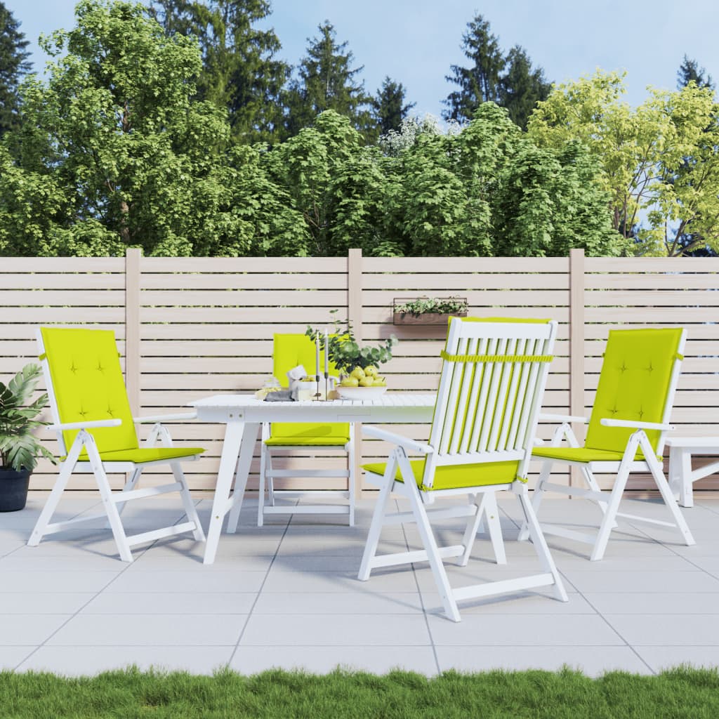 Vidaxl sedia da giardino cuscini da 6 St Hight Back 120x50x3 cm Verde trasparente